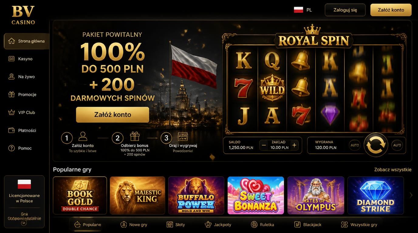 Nowy gracz odbiera bonus powitalny z Polski